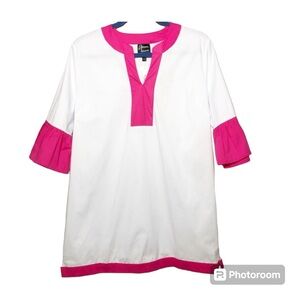 Anna Lane Beach Accent Cover Up in Hot Pink and White Sizes S/M and M/L